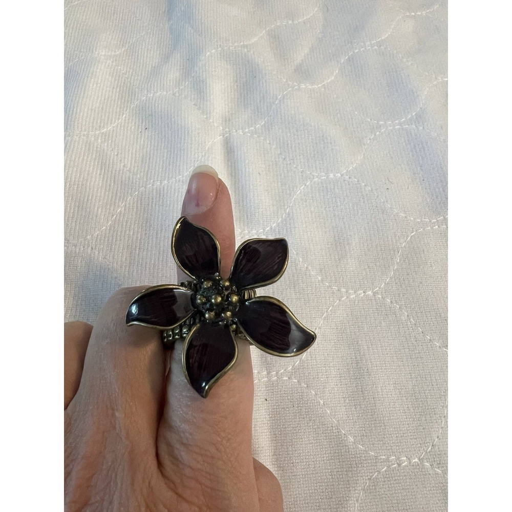 Vintage Dark Purple Fashion Ring Stretch Band Costume Jewelry